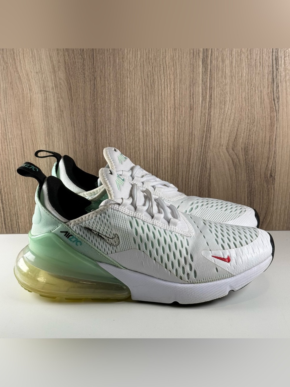 Nike Air Max 270 White Mint Foam Washed Teal Metallic Silver DQ7652-100 Wmns 8